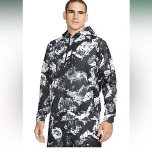 🔥 Nike Therma-FIT Men’s Pullover Hoodie – Black/White Abstract Print - Size XL 🔥